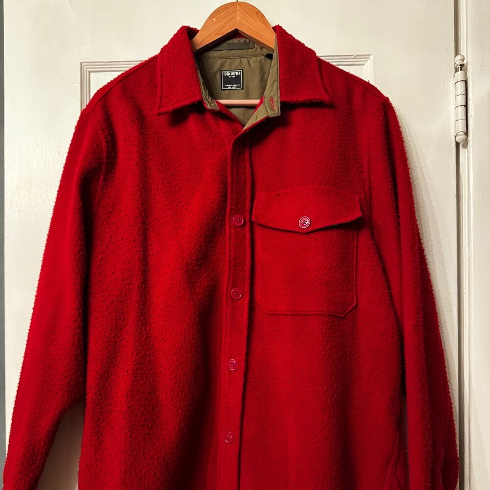 Todd Snyder Italian Boucle Overshirt in Red * Size Medium